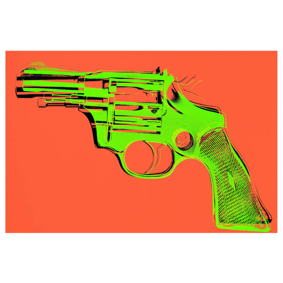 Orange Gun Print by Warhol
